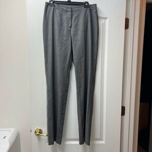Lafayette 148 Virgin Wool Printed Gray Barrow Dress Pants Sz 8